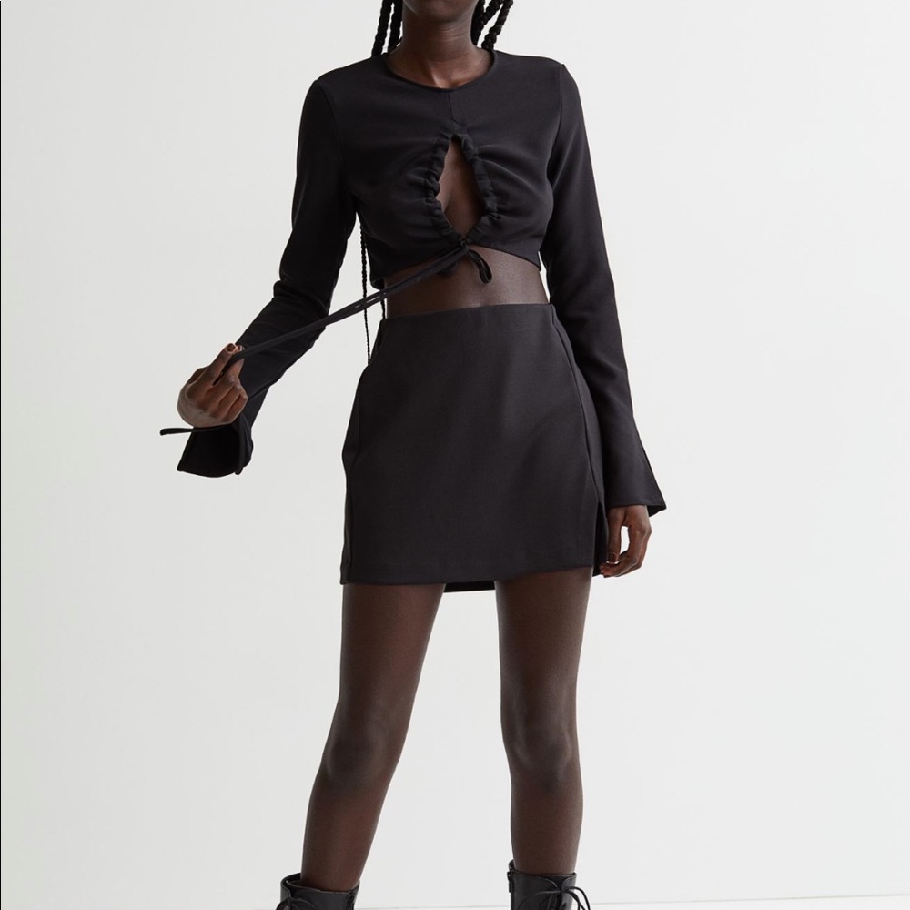 NWT H&M High-Rise Black Mini Skirt